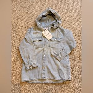 Zara denim hooded top NWT